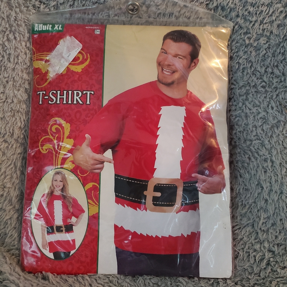 Amscan Santa Costume T-Shirt - Red and White Size XL